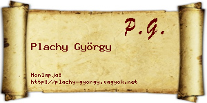 Plachy György névjegykártya